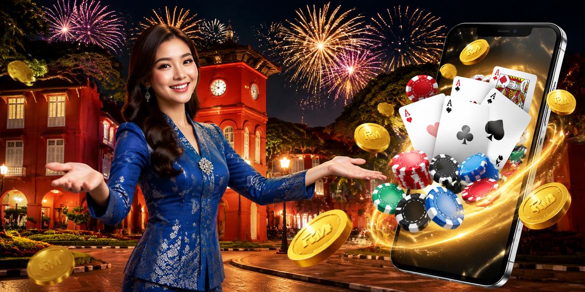 Permainan poker kasino di Melaka dengan pakaian tradisional Melayu