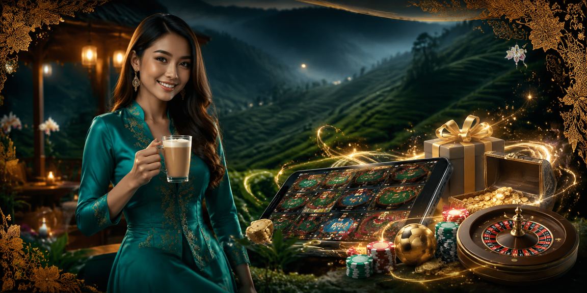 Suasana kasino hiburan Malaysia dengan pakaian batik tradisional